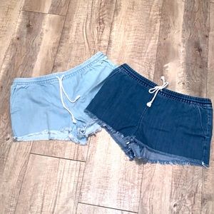 Aerie drawstring denim shorts